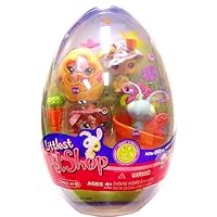 Littlest Pet Shop Figures Spring Egg 4-Pack with Bunny, Kitty, Chick and Butterfly