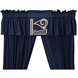 St. Louis Rams Locker Room Ruffled Valance with Drape by Sports Coverage