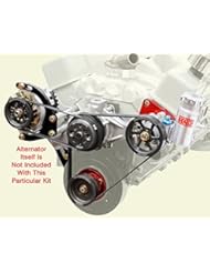 Automotive Parts and Accessories: NEW SMALL BLOCK CHEVY SERPENTINE FRONT ENGINE KIT WITH 1 TO 1 PULLEYS, WATER PUMP, POWER STEERING PUMP, RESERVOIR, & HEAD MOUNT BRACKET, WITH DELCO ALTERNATOR SETUP - KRC Power Steering