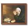 Daily Bread Man Praying At Dinner Table Grace Religious Picture Oak Framed Art Print