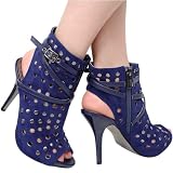 Inferno57 Punch Out Studded Heel Bootie BLUE