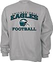 Philadelphia Eagles Grey Stacked Helmet Crewneck Sweatshirt