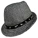51WiHMRw%2BTL. AA75  STUDDED BLACK WHITE STINGY BRIM FEDORA HAT PATENT TRIM