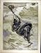 1890 Life-Line Sea Rescue Burton Fine Art Old Print