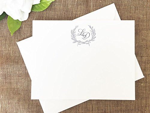 Laurel Wreath Personalized Stationary Set, Laurel Wreath Personalized Stationery Set, Personalized Wedding Stationery Set, Laurel Wreath Monogrammed Stationary Set