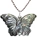 Carved Butterfly Mother of Pearl Pendant w. Lavender Pearl Chain