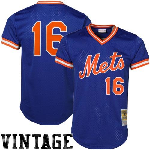 Dwight Gooden Mets 1986 BP Jersey Mitchell & Ness 44