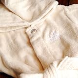 刺繍イニシャル入りナチュラルコットン100％ベビーローブ (D)