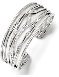 Leslies SS Rhodium-plated Medium Tappered Scrunch Bangle