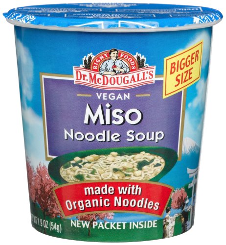 Dr. McDougall's Right Foods Vegan Miso Ramen, 1.9-Ounce Cups (Pack of 6)