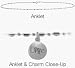 Sterling Silver Round LIVE Charm Bead Style Anklet