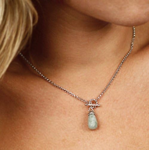 Sterling Silver Genuine Green Jade Lantern Drop Pendant