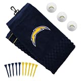 NFL San Diego Chargers Embroidered Golf Towel, Golf Balls & Multicolored Tees Gift Set
