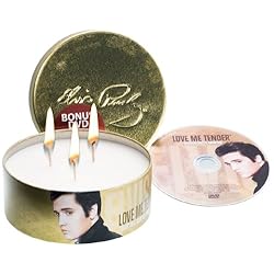 Officially Licensed Elvis Presley DVD & Love Me Tender Decorative 16 oz Candle Tin-Vanilla, (Limited Edition)
