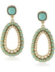 Carolee "Little Surfer Girl" Large Drop Clip-On Earrings