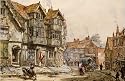 Old Houses Shrewsbury art print 30x46 cm by Louise Rayner