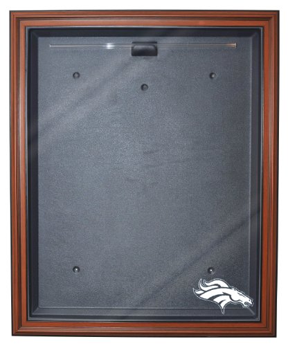 NFL Denver Broncos Cabinet Style Jersey Display, Brown