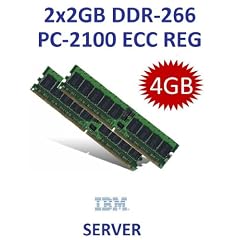 Dual Channel Kit: 2 x 2 GB = 4GB 184 pin DDR-266 ECC Registered DIMM (266Mhz, PC-2100, CL2.5) - 100% kompatibel zu IBM FRU 2x 33L5040, 2x 09N4309, 73P4129, 41P0252  - passend f�r IBM Desktop/Workstation IntelliStation Z Pro 6221 + e-Server xSeries 225 + xSeries 235 + xSeries 335 + xSeries 345 + xSeries 382 + xSeries 445 + xSeries 450 + xSeries 455 + xSeries BladeCenter HS20 + HS40