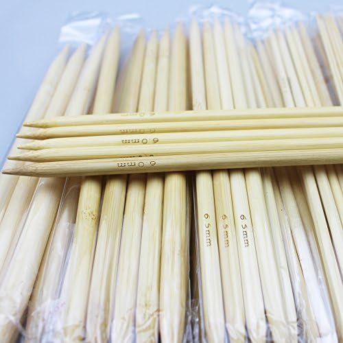 PeterLong 55 PCS Double Pointed Bamboo Knitting Needles Set Crochet hook (11 Sizes From 2.0mm to 5.0mm)