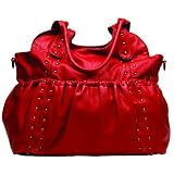 OiOi RUCHE TOTE マザーズバッグ スタッズ PUレザー レッド 6363