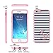 iPhone 6 6s Case, True Color® Nautical Coral Anchor on Stripes Printed on Clear Transparent Hybrid Cover Hard +Soft Slim Thin Durable Protective Shockproof TPU Bumper +Stylus +Screen Protector - Pink