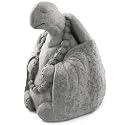 Meditating Turtle - Cast Stone Garden Sculpture : large size, grey stone finish