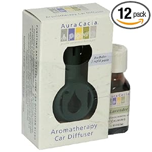 Aura Cacia Commuter Pack Car Diffuser, Peppermint, 2-Piece Kit with Fan and 0.5-Ounce Spray Bottle (Pack of 12)