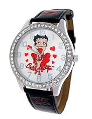 Betty Boop #BB-W511A Womens Oversize Leather Strap Watch