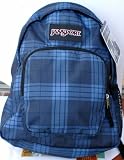 Jansport Backpack Daypack Book Pack Deep Navy Stan Plaid New