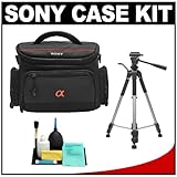 Sony Alpha LCS-SC5 Digital SLR Camera Soft Carrying Case + Tripod + Accesso ....