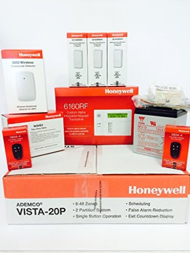 Honeywell Vista 20p, 6160RF, (3) 5816WMWH, 5853, (2) 5834-4, Battery, Siren, RJ31X Jack and Cord