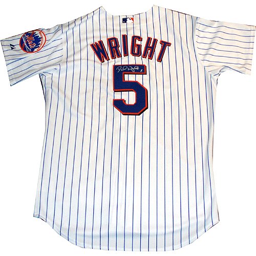 Steiner Sports MLB New York Mets David Wright Authentic Home Pinstripe Jersey (Number on Back)
