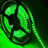 SUPERNIGHT (TM) High Density Green Waterproof Led Light Strip, SMD 3528, 600 LEDs 5 Meter or 16 Feet LED Strip 120 Leds/M
