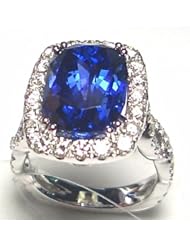 18K White Gold Tanzanite and Diamond Ring -- LIFETIME WARRANTY