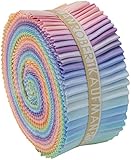 Robert Kaufman Kona Cotton Solids New Pastel Palette Jelly Roll Up, Set of 41 2.5x44-inch (6.4x112cm) Precut Cotton Fabric Strips