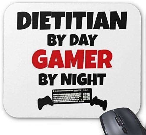 Personalized Dietitian By Day Gamer By Night Mouse Pad Mousepad Support For Wireless Mouse Optical Mouse Durable Office Accessory And Gift