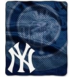 New York Yankees 50"x60" Retro Style Royal Plush Raschel Throw Blanket Warm Machine Washable