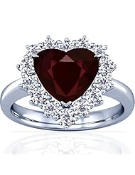 Platinum Heart Cut Ruby Ring With Sidestones (GIA Certificate)