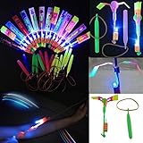 24pc Amazing Led Light Arrow Rocket Helicopter Flying Toy Party Fun Gift Elastic