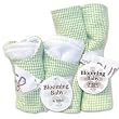 Blooming Bouquet Gift Sets - Sage Gingham Seersucker - Bib & Burp Set
