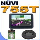 Garmin Nuvi 755T Vehicle GPS W/4.3 LCD Touchscreen - Bean Bag Dashboard Mount - GPS Screen Protectors - 755 T 0100071530 BigVALUEInc Accessory Saver Bundle