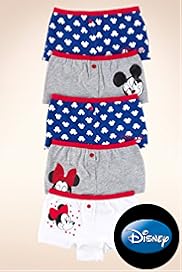 5 Pack Older Girls Cotton Rich Minnie Mouse Boxers