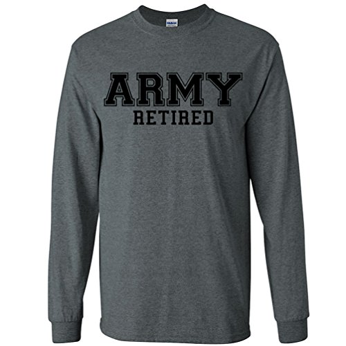 ARMY Retired BLACK Logo Long Sleeve T-Shirt