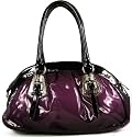 Womens Black Purple Tone Designer Shoulder Handbag