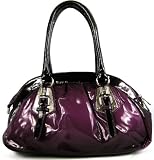 Womens Black Purple Tone Designer Shoulder Handbag