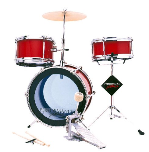 Childrens Toyshop  Musical Instruments : Performance Plus 3-Piece Mini Drum Set (Red)