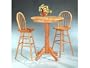 3pc Natural Finish Wood Pub Bar Table Windsor Swivel Stool Set
