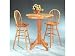 3pc Natural Finish Wood Pub Bar Table Windsor Swivel Stool Set