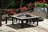 Mission Style Tuscan Tiled Square Fire Pit - 36 inches with Steel Base