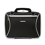 Sony VAIO W 10.1 inch Netbook carrying CaseCrown Premium Double Memory Foam Dual Pocketed Netbook Case w/Shoulder Strap (Nylon Black)